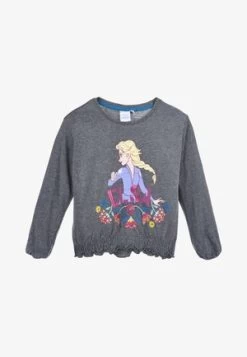 LONGSLEEVE SHIRT LANGARM ELSA UND ANNA - T-SHIRT TOP - DISNEY FROZEN - Langarmshirt - Grau -Günstiges Disney Geschäft 160e226273944170a6381d2fdf20238a